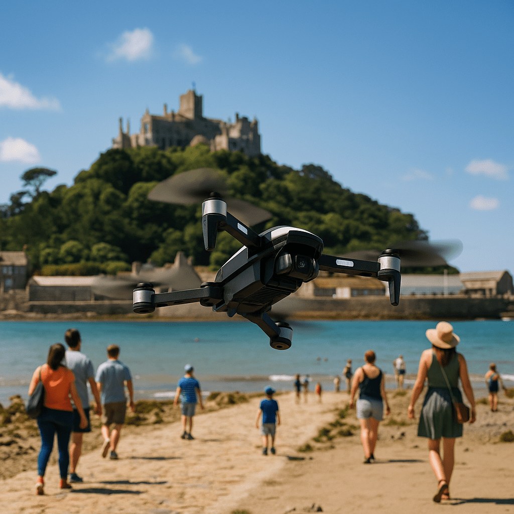 Aero3 Lite drone flying over Cornwall