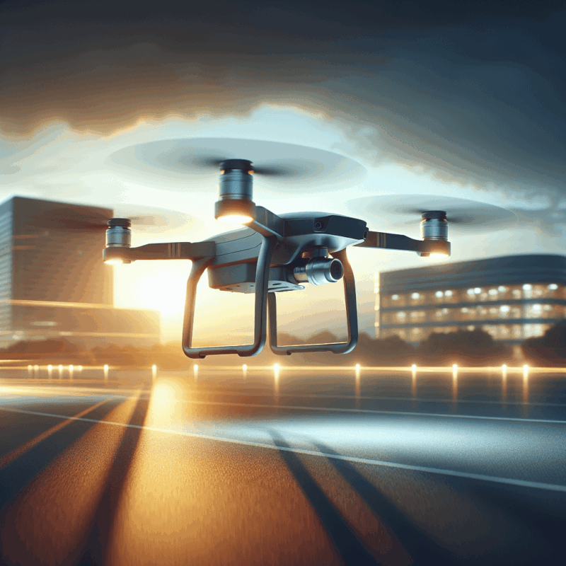 A drone flying over a scenic landscape, showcasing the importance of drone battery life.