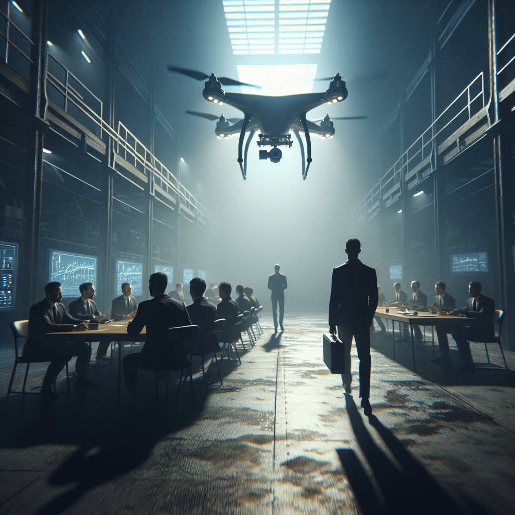 A student using a drone in a creative classroom setting, enhancing visual literacy skills.