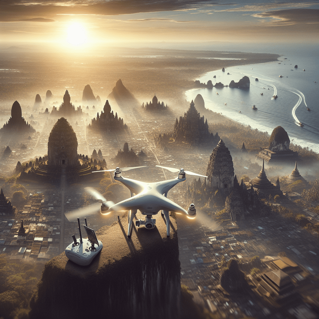 Aerial view of a cultural heritage site captured with drone technology showcasing preservation techniques.