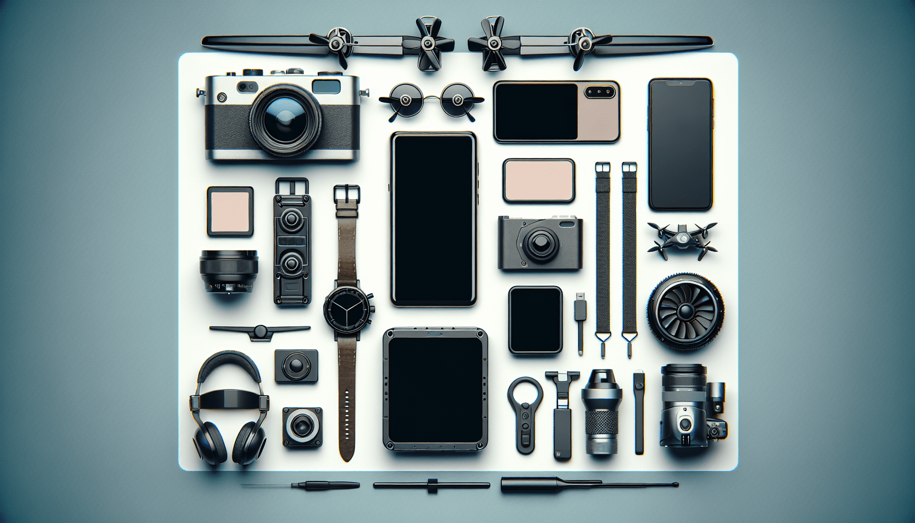 Illustration of popular Aero 3 Lite drone accessories including propeller guards, batteries, and ND filters arranged on a surface.