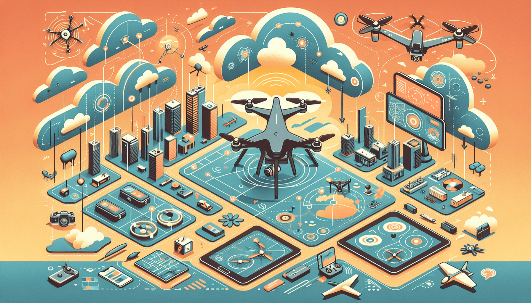Visual representation of enhancing drone photography skills using Aero 2-interactive tools.