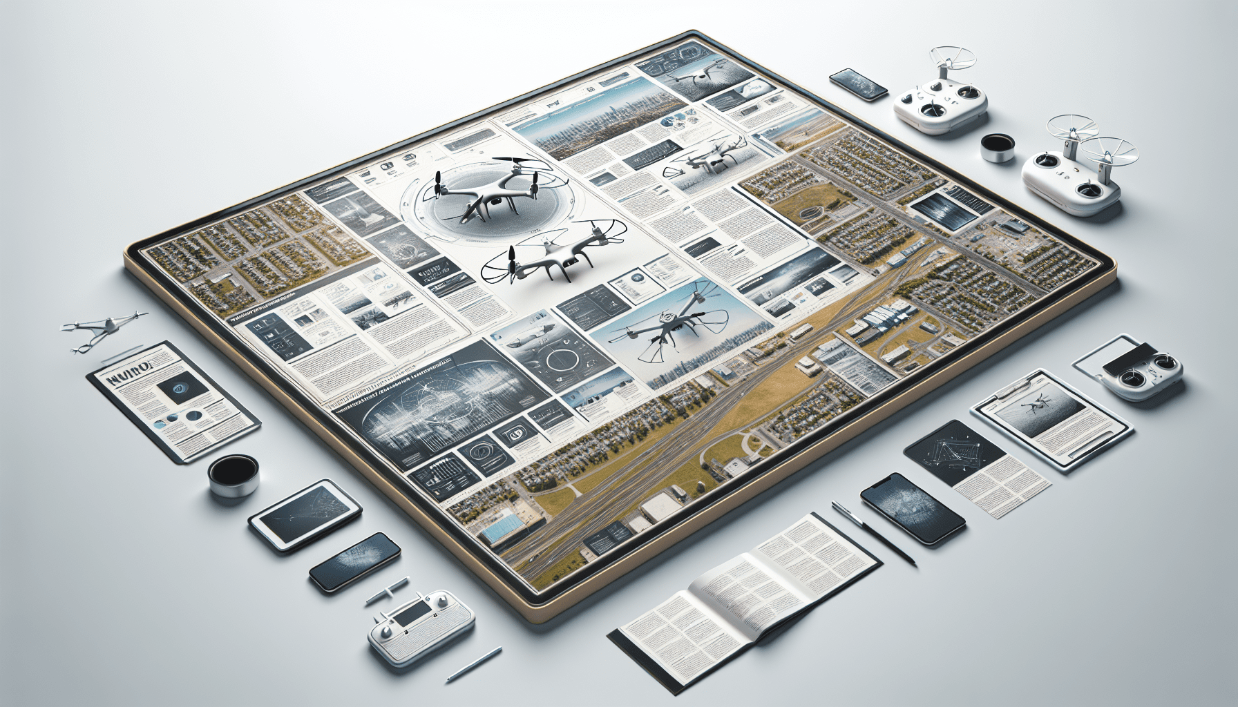 Illustration of drone technology redefining marketing through immersive aerial content and innovative ad strategies.