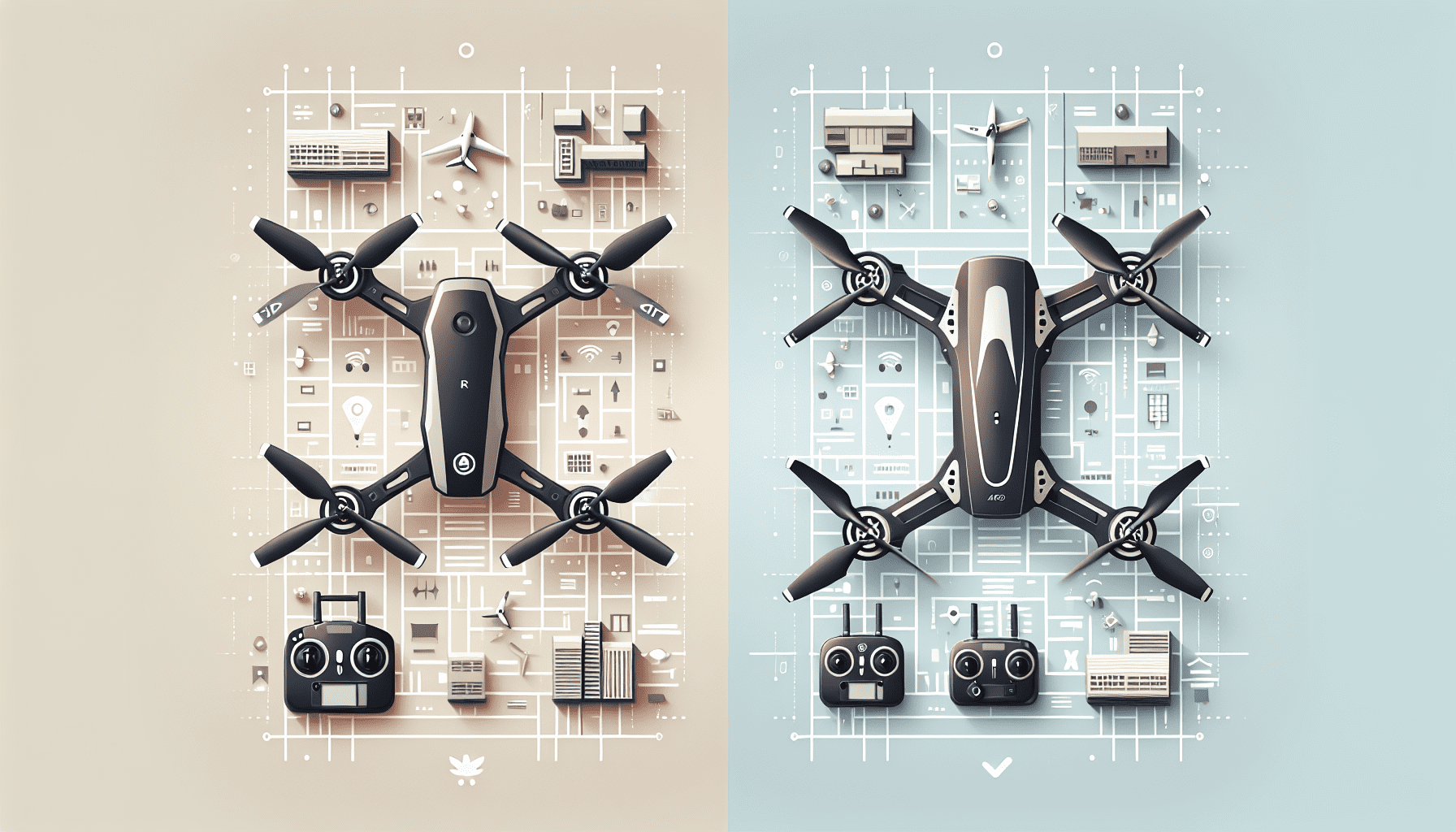Visual representation of the features comparing Aero 1 Lite and Aero 3 Lite drones.