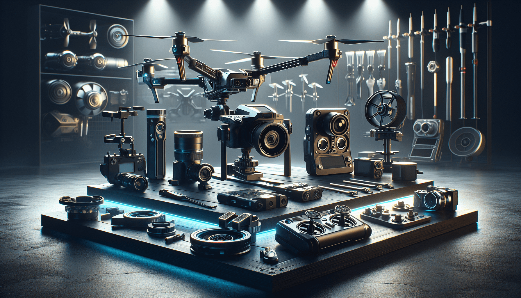 Innovative drone accessories displayed for enhanced flying capabilities.