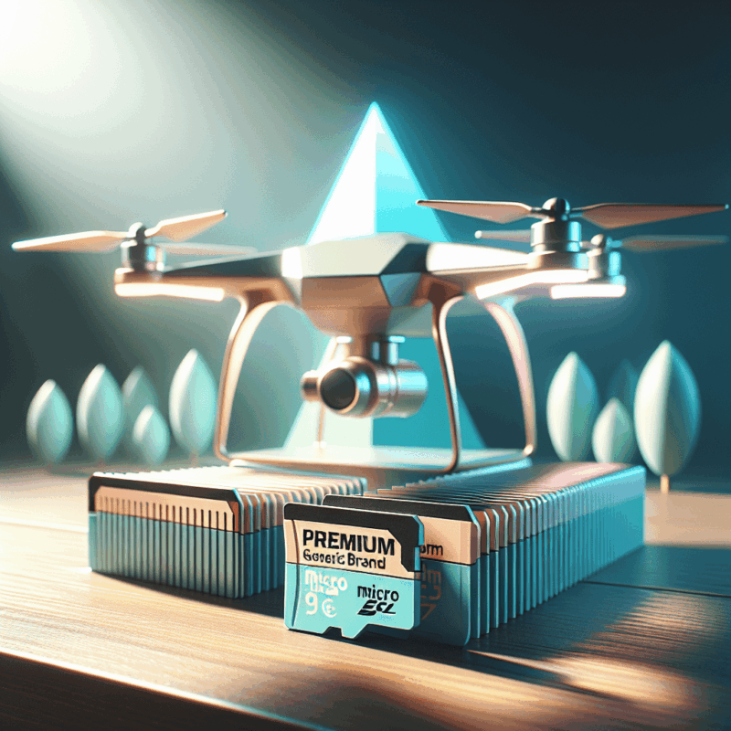 Aero 3 Lite next to high-end micro SD cards showing examples of 4K Micro SD Card Requirements and proper speed classifications.