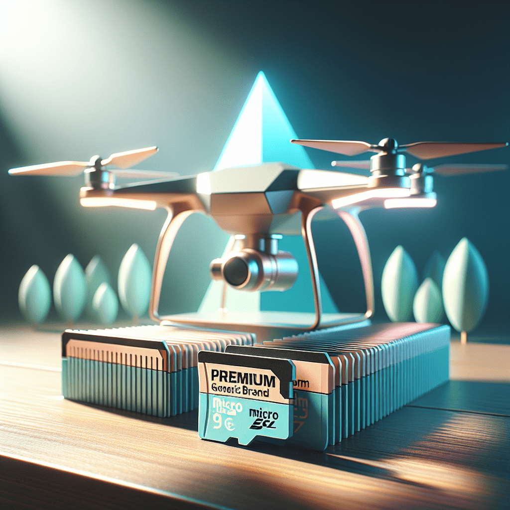 Aero 3 Lite next to high-end micro SD cards showing examples of 4K Micro SD Card Requirements and proper speed classifications.