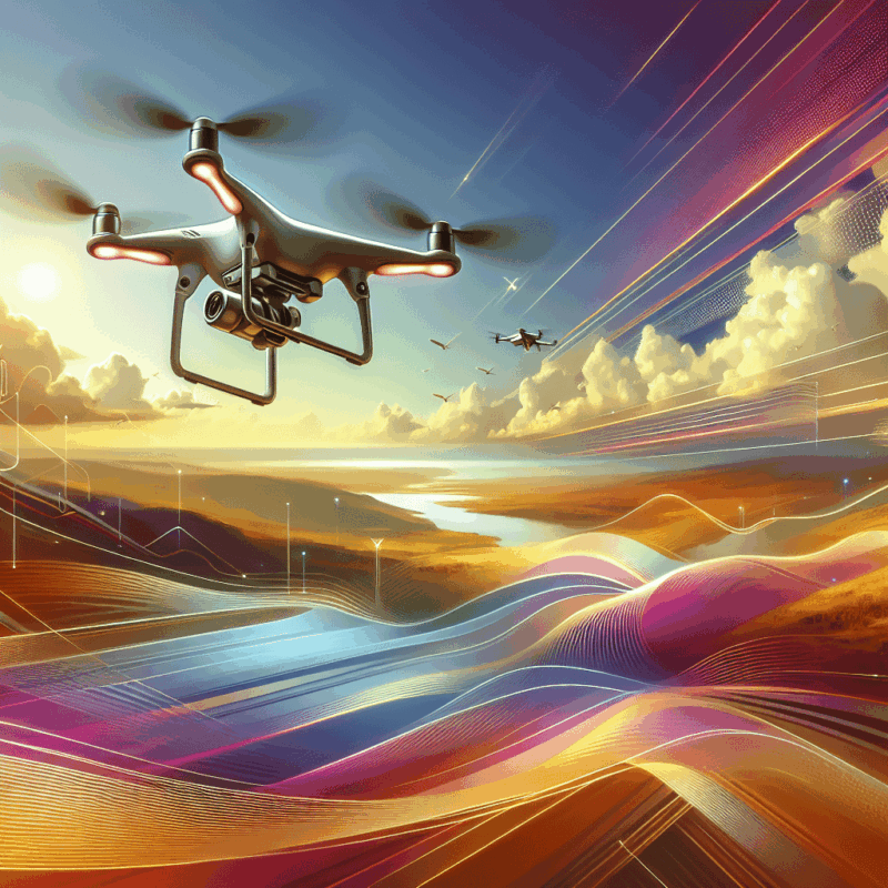 Aerial Videography capture of the Memaero AeroCam Pro drone flying over a scenic landscape with stable flight and crystal-clear video.