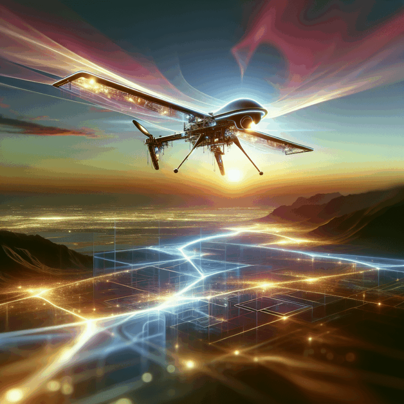 A modern drone showcasing advanced battery technology in flight over scenic terrain, demonstrating improved endurance capabilities.