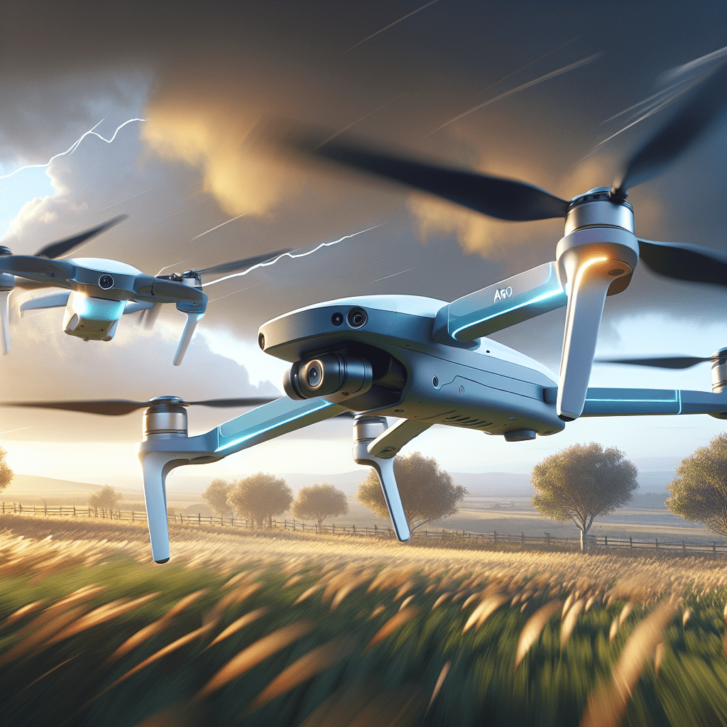 Drone Flight Stability visual showing Aero 1 and Aero 3 in a windy outdoor comparison test, demonstrating real-time wind resistance.