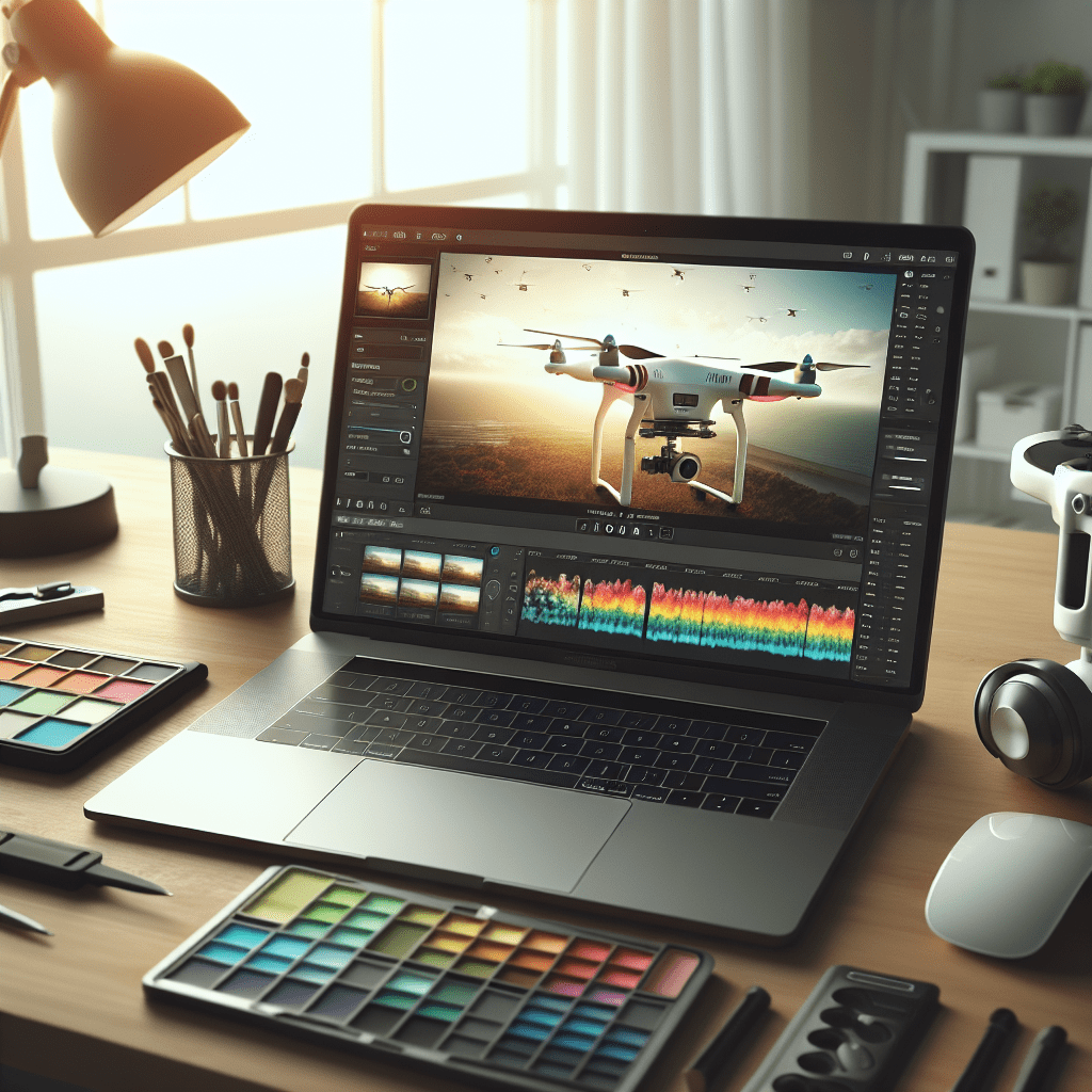 Drone Photography Editing guide with a user enhancing aerial images using simple editing software with step-by-step adjustments.