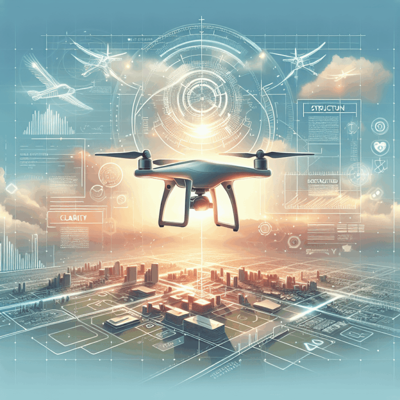 Drone Safety: image of drone navigating urban-rural terrain with AI-assisted intelligent route planning overlay and no-fly zones displayed.