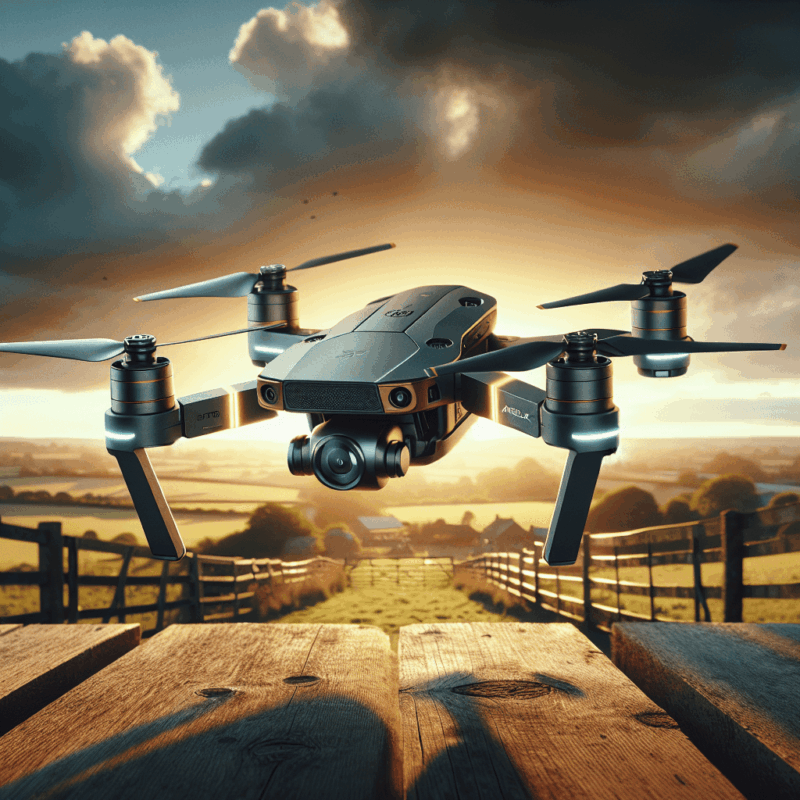 Foldable Drones UK selection with AeroFlex and rivals in scenic UK countryside, demonstrating portability, design, and affordability.