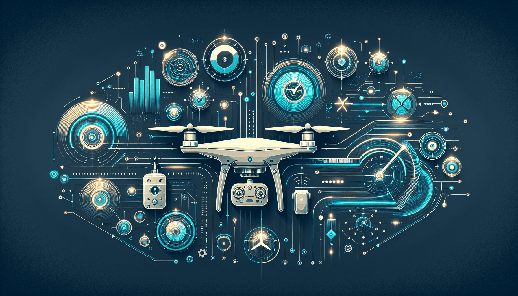 Explainer visual of colorful budget drones flying in a family-friendly open UK park setting, showcasing safe and affordable flight.