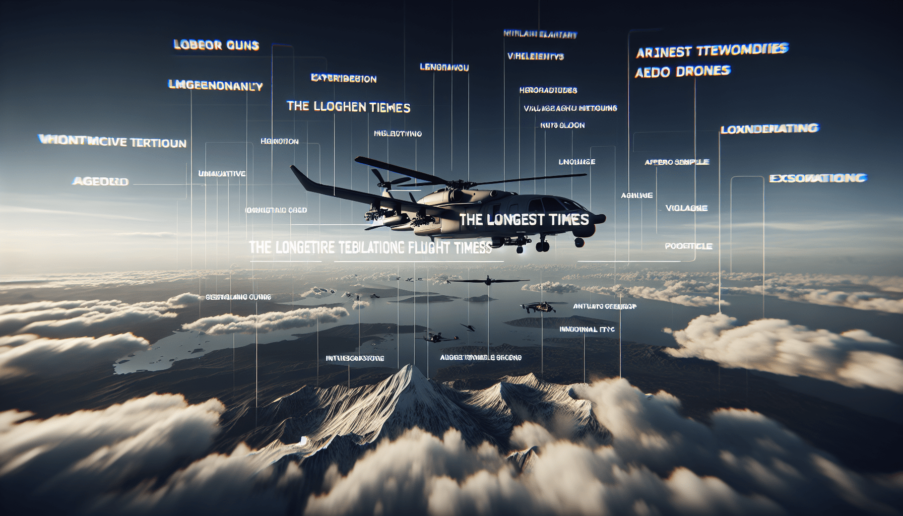 Infographic-style image explaining factors that impact drone flight times including battery tech, aerodynamics, and payload.