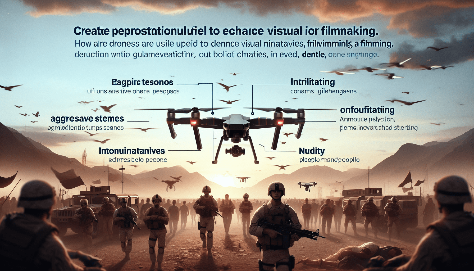 Visual concept of drone storytelling showing a cinematic aerial shot used in filmmaking.