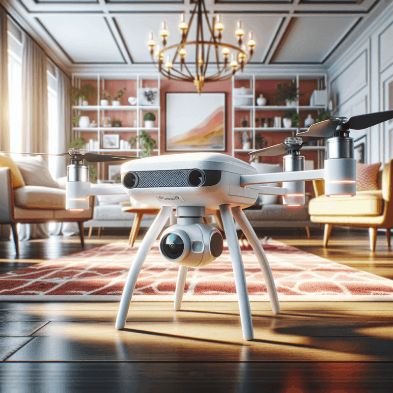 Indoor Mini Drones like the AeroView Mini flying in a bright room, showcasing safe, compact design ideal for home use.