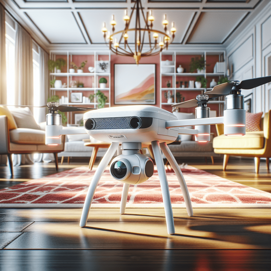 Indoor Mini Drones like the AeroView Mini flying in a bright room, showcasing safe, compact design ideal for home use.