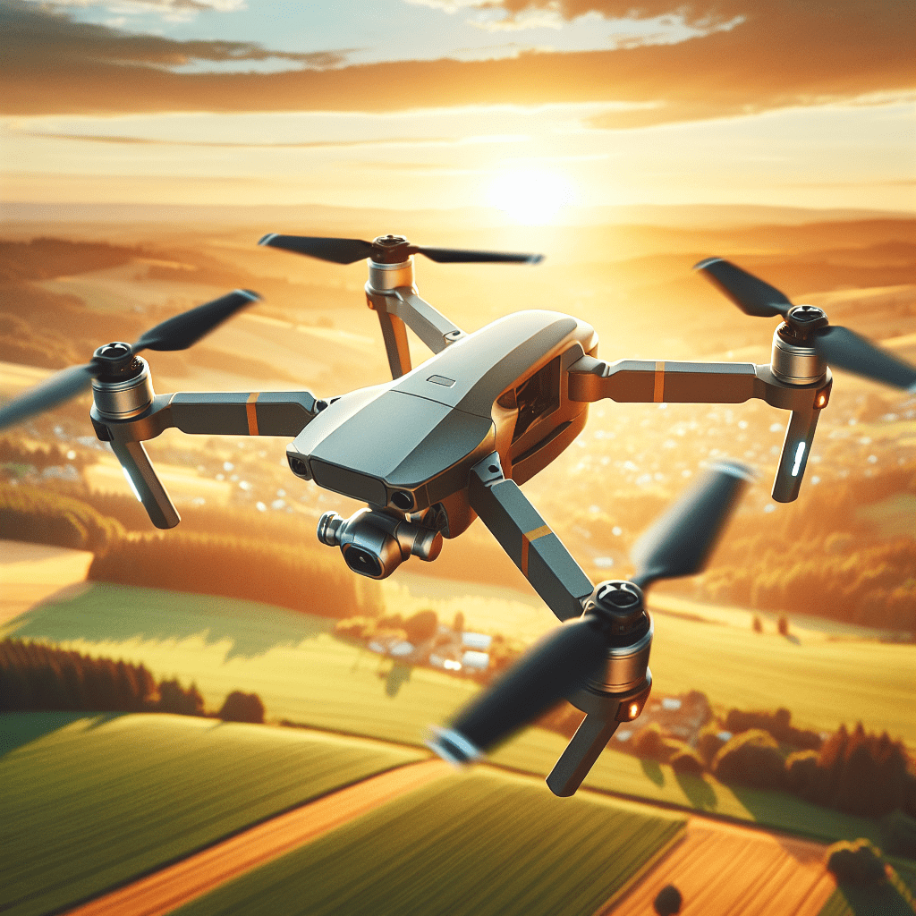 Intermediate Drone Upgrades shown through the Aero 2 in-flight over stunning countryside, transitioning from beginner to pro-level usage.