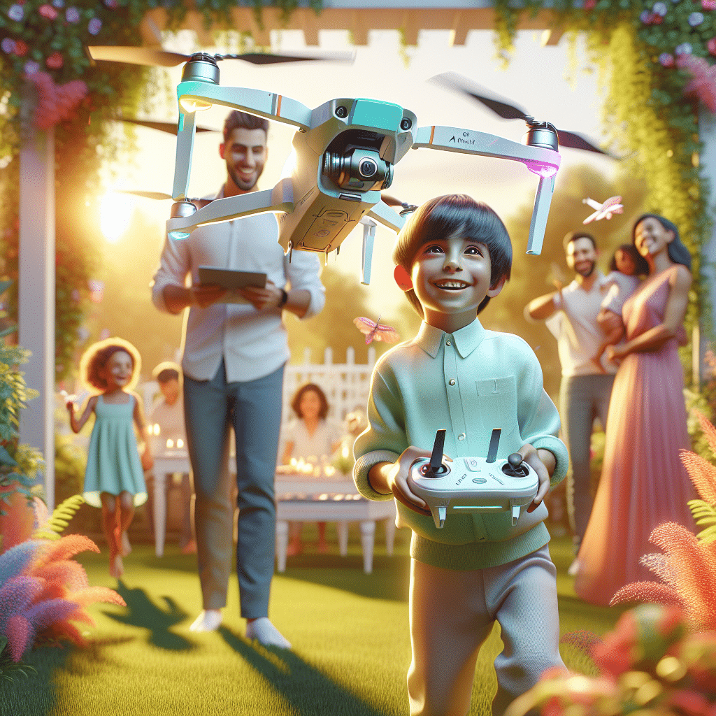 Two children flying Memaero kids drones (Aero1 Lite and Aero1 Pro) outdoors, having fun under parental supervision.