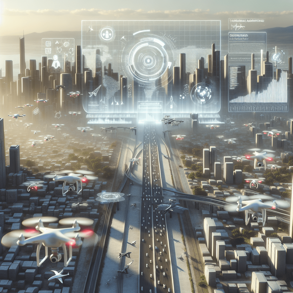 Infographic-style drone market trends visualization showing 2024 innovations, including AI and swarm technologies.