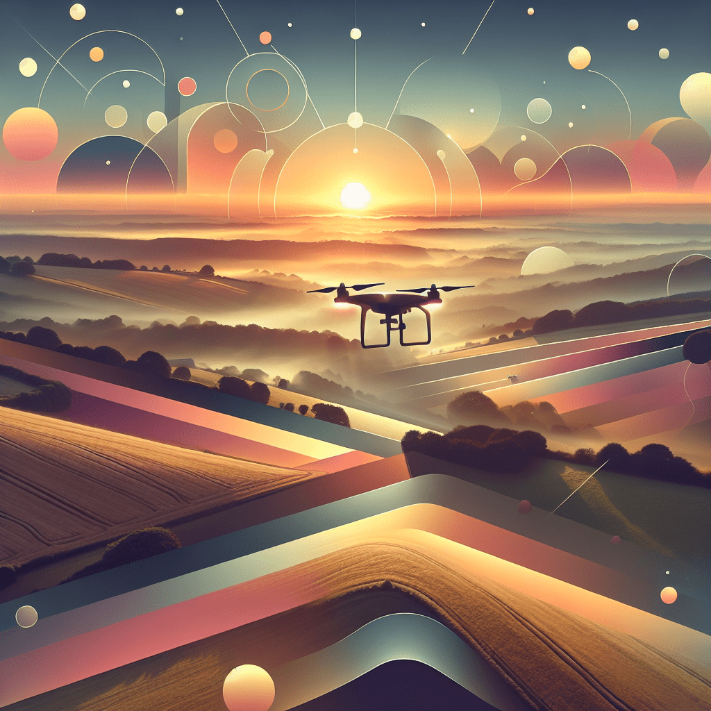 Optimal Flying Times above breathtaking UK countryside with golden hour lighting, ideal conditions for stunning aerial drone photography.