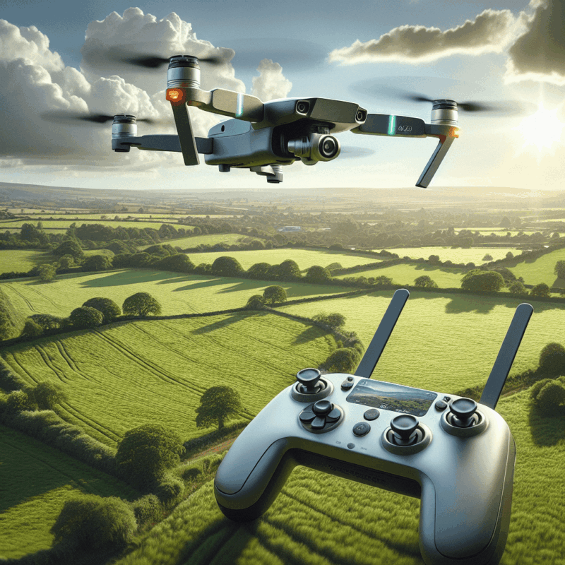 Best drones UK under £100 including Aero3 LITE with 4K camera, flying over scenic countryside, ideal for beginners.