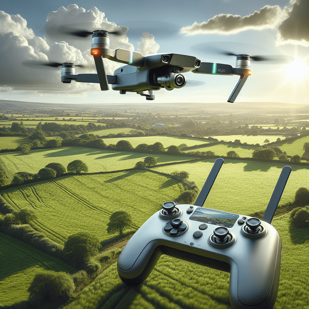Best drones UK under £100 including Aero3 LITE with 4K camera, flying over scenic countryside, ideal for beginners.