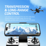 Aero3 Lite drone flying a preset waypoint route over fields