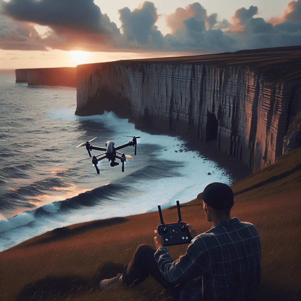 Aero 3 Lite review UK with coastal drone showcasing 4K footage and obstacle sensors near British seaside cliffs.